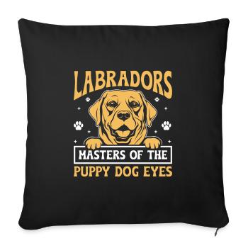 Labradore Meister Des Welpen Hund Augen Labrador Re - Sofakissenbezug 45 x 45 cm - Schwarz - Vorne