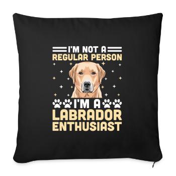 Ich bin kein normaler Mensch, ich bin ein Labrador-Enthusiast - Sofakissenbezug 45 x 45 cm - Schwarz - Vorne