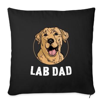 Lab Dad Labrador Retriever Labradors Dog Retriever - Housse de coussin décorative 45 x 45 cm - noir - Devant