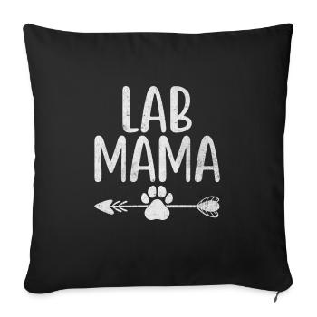 Lab Mama Labrador Retriever Labradors Dog Retrieve - Sofa pillowcase 17,3'' x 17,3'' (45 x 45 cm) - black - Front