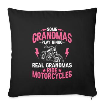 Some Grandmas Play Bingo Real Grandmas Ride Motorc - Sofa pillowcase 17,3'' x 17,3'' (45 x 45 cm) - black - Front