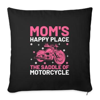 Mamas glücklicher Ort Der Sattel Von Motorrad Motorcy - Sofakissenbezug 45 x 45 cm - Schwarz - Vorne