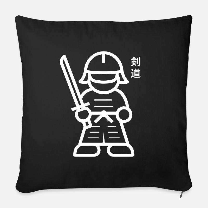 KENDO - Sofakissenbezug 45 x 45 cm - Schwarz