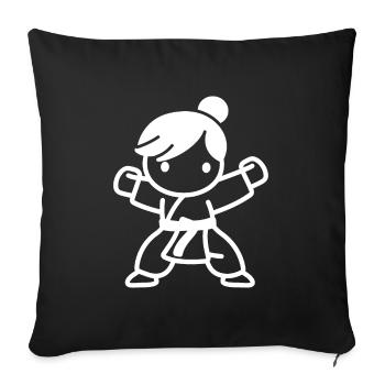 karate - Housse de coussin décorative 45 x 45 cm - noir - Devant