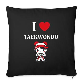 Taekwondo - Sofa pillowcase 17,3'' x 17,3'' (45 x 45 cm) - black - Front