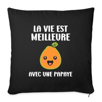 Papaye - Housse de coussin décorative 45 x 45 cm - noir - Devant