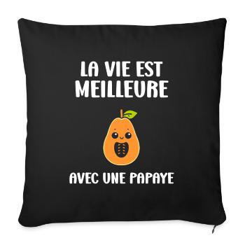 papaye - Housse de coussin décorative 45 x 45 cm - noir - Devant