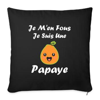 Papaye - Housse de coussin décorative 45 x 45 cm - noir - Devant