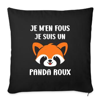 Panda roux - Housse de coussin décorative 45 x 45 cm - noir - Devant