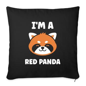 Panda roux - Housse de coussin décorative 45 x 45 cm - noir - Devant