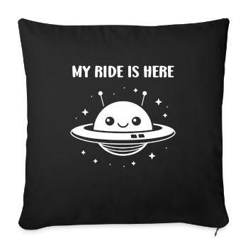 flying saucer - Sofa pillowcase 17,3'' x 17,3'' (45 x 45 cm) - black - Front