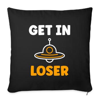 flying saucer - Sofa pillowcase 17,3'' x 17,3'' (45 x 45 cm) - black - Front