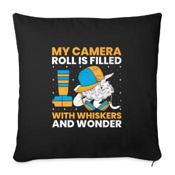 Cat Photographers Cat Lovers Photograpy Cats Photo - Sofa pillowcase 17,3'' x 17,3'' (45 x 45 cm) - black - Front
