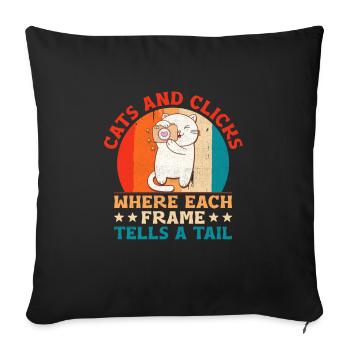 Cat Photographers Cat Lovers Photograpy Cats Photo - Sofa pillowcase 17,3'' x 17,3'' (45 x 45 cm) - black - Front