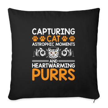 Cat Photographers Cat Lovers Photograpy Cats Photo - Sofa pillowcase 17,3'' x 17,3'' (45 x 45 cm) - black - Front