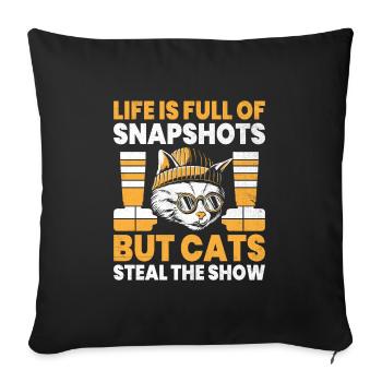 Chat Photographes Chat Amoureux Des Chats Photo - Housse de coussin décorative 45 x 45 cm - noir - Devant