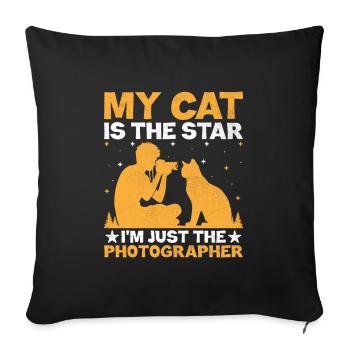 Chat Photographes Chat Amoureux Des Chats Photo - Housse de coussin décorative 45 x 45 cm - noir - Devant