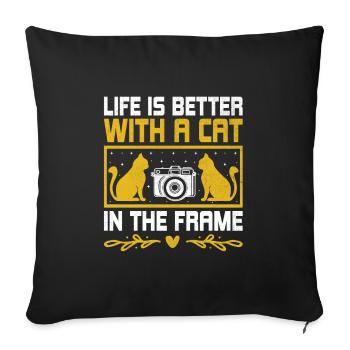 Chat Photographes Chat Amoureux Des Chats Photo - Housse de coussin décorative 45 x 45 cm - noir - Devant