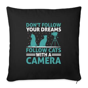 Cat Photographers Cat Lovers Photograpy Cats Photo - Sofa pillowcase 17,3'' x 17,3'' (45 x 45 cm) - black - Front