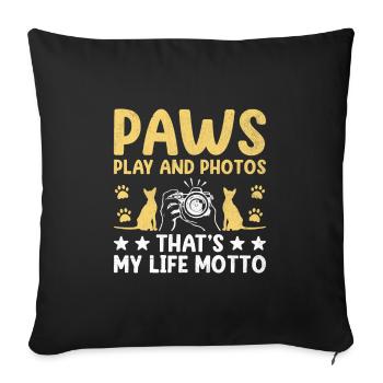 Cat Photographers Cat Lovers Photograpy Cats Photo - Sofa pillowcase 17,3'' x 17,3'' (45 x 45 cm) - black - Front