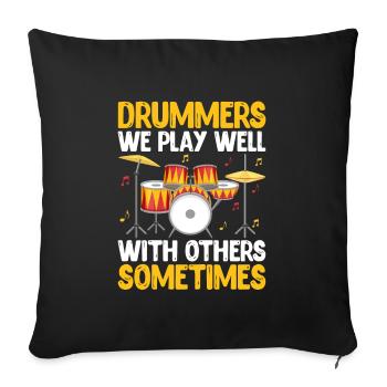 Batteurs On joue bien avec les autres Parfois Drumme - Housse de coussin décorative 45 x 45 cm - noir - Devant