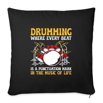 Drumming Where Every Beat Is A Punctuation Mark In - Sofa pillowcase 17,3'' x 17,3'' (45 x 45 cm) - black - Front