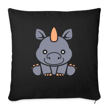 rhinoceros - Sofa pillowcase 17,3'' x 17,3'' (45 x 45 cm) - black - Front