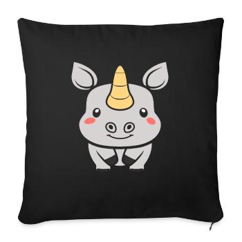 rhinoceros - Sofa pillowcase 17,3'' x 17,3'' (45 x 45 cm) - black - Front