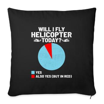 Vais-je piloter un hélicoptère aujourd’hui hélicoptères Aviator Pi - Housse de coussin décorative 45 x 45 cm - noir - Devant