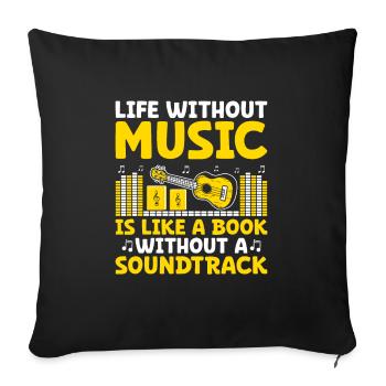 La vie sans musique est comme un livre sans sonorité - Housse de coussin décorative 45 x 45 cm - noir - Devant