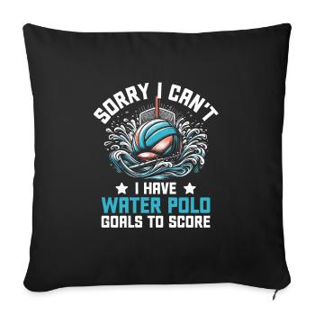 Désolé, je ne peux pas, j’ai des buts de water-polo pour marquer des buts - Housse de coussin décorative 45 x 45 cm - noir - Devant