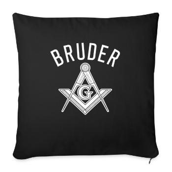 Masonic Brother - Sofa pillowcase 17,3'' x 17,3'' (45 x 45 cm) - black - Front