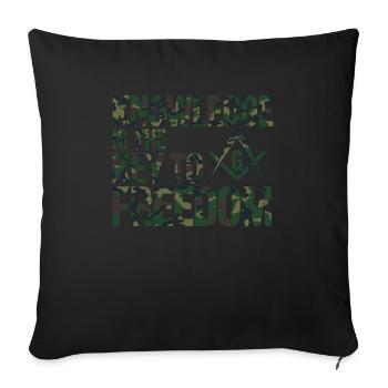 Mason Masonic Camo Freemason - Sofa pillowcase 17,3'' x 17,3'' (45 x 45 cm) - black - Front