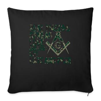 Mason Masonic Camo Freemason - Sofa pillowcase 17,3'' x 17,3'' (45 x 45 cm) - black - Front