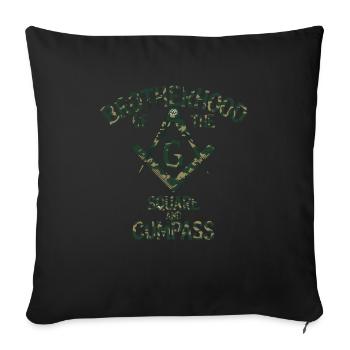 Maçon Maçon Maçon Camo Franc-maçon - Housse de coussin décorative 45 x 45 cm - noir - Devant
