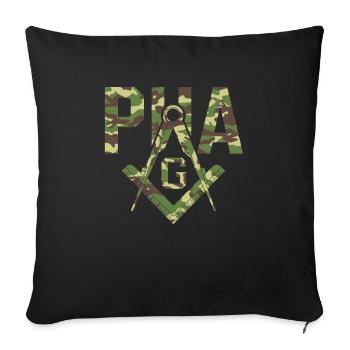 Pha Mason Maçon Maçon Maçon Maçon - Housse de coussin décorative 45 x 45 cm - noir - Devant
