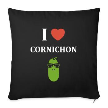 cornichon - Housse de coussin décorative 45 x 45 cm - noir - Devant