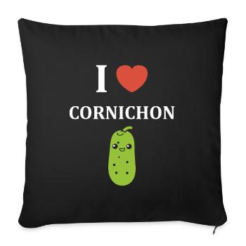 cornichon - Housse de coussin décorative 45 x 45 cm - noir - Devant