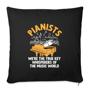 Pianistes Nous sommes les véritables chuchoteurs de clés du Musi - Housse de coussin décorative 45 x 45 cm - noir - Devant