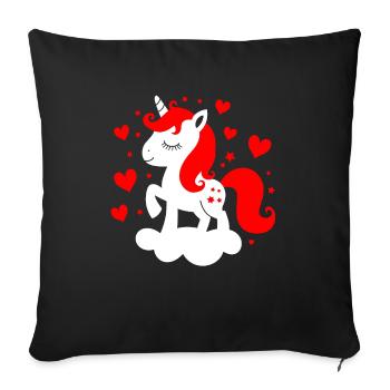 Contrasting baby unicorn - Sofa pillowcase 17,3'' x 17,3'' (45 x 45 cm) - black - Front
