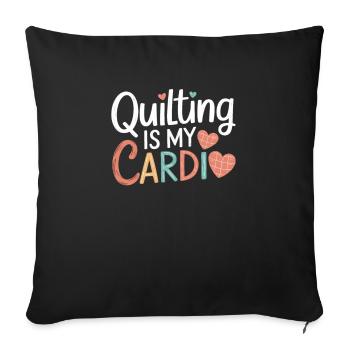 Courtepointe Quilter Courtepointe Couture Couture - Housse de coussin décorative 45 x 45 cm - noir - Devant