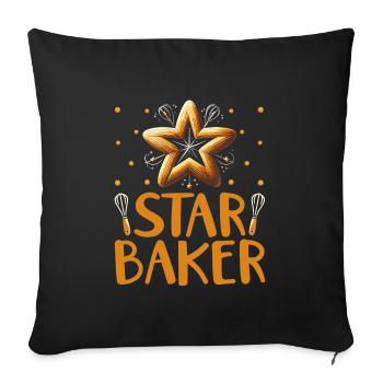 Star Baker Pâtisserie Pain Cuire Gâteau Bakers - Housse de coussin décorative 45 x 45 cm - noir - Devant