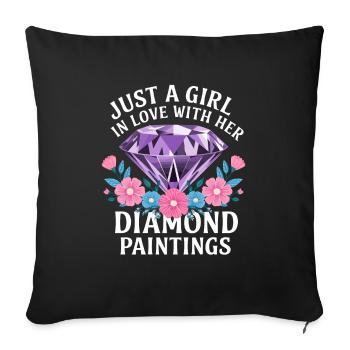 Peinture Diamants Peinture au diamant Art - Housse de coussin décorative 45 x 45 cm - noir - Devant