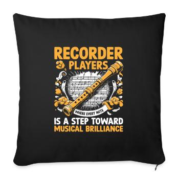 Recorder Players est un pas vers le génie musical - Housse de coussin décorative 45 x 45 cm - noir - Devant