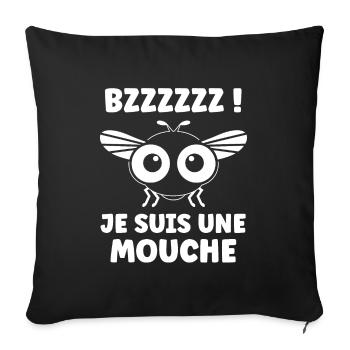 Insect Quote Fly Humor - Sofa pillowcase 17,3'' x 17,3'' (45 x 45 cm) - black - Front