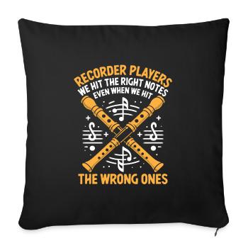 Enregistreurs Nous frappons les bonnes notes même lorsque - Housse de coussin décorative 45 x 45 cm - noir - Devant