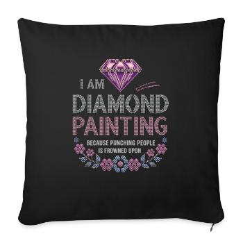 Painting Diamonds Diamond Painting Art - Sofa pillowcase 17,3'' x 17,3'' (45 x 45 cm) - black - Front