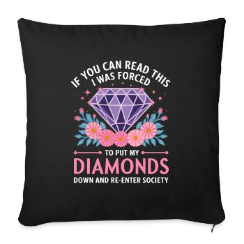 Painting Diamonds Diamond Painting Art - Sofa pillowcase 17,3'' x 17,3'' (45 x 45 cm) - black - Front