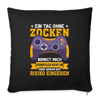 Video Gaming Pc Gamer Zocker Zocken - Sofa pillowcase 17,3'' x 17,3'' (45 x 45 cm) - black - Front