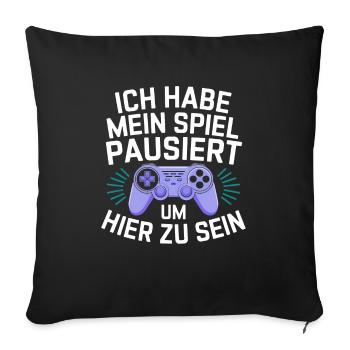 Video Gaming Pc Gamer Zocker Zocken - Sofa pillowcase 17,3'' x 17,3'' (45 x 45 cm) - black - Front